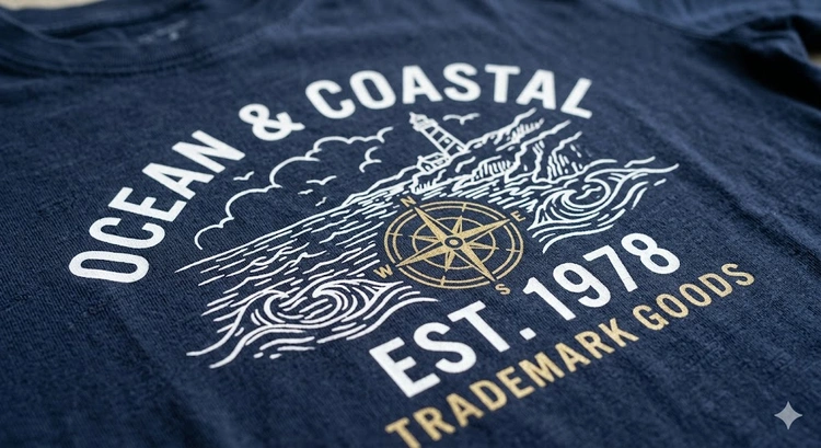 Discharge ink screen printing result on dark cotton fabric showing soft matte hand-feel finish