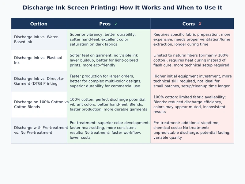 Side-by-side comparison of discharge ink print versus plastisol with white underbase on dark fabric