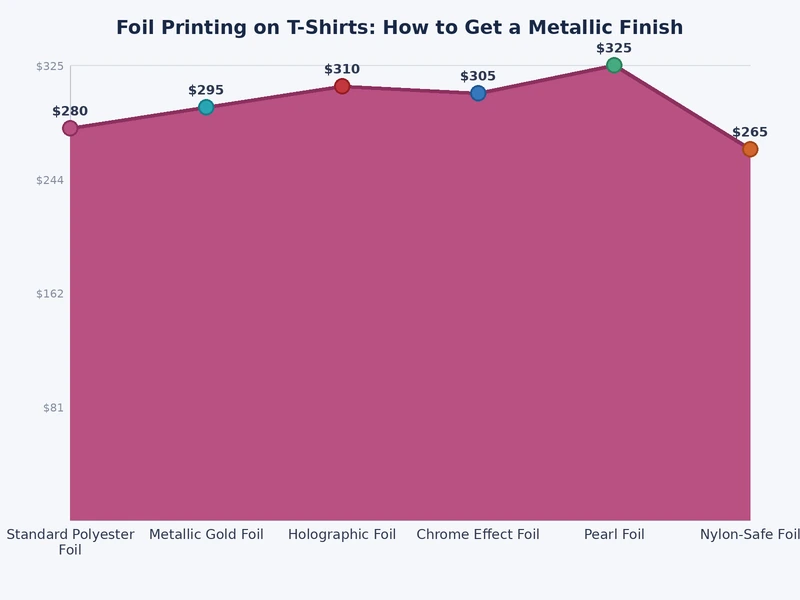 bar chart comparing foil printing visual impact and wash durability versus other t-shirt decorating methods