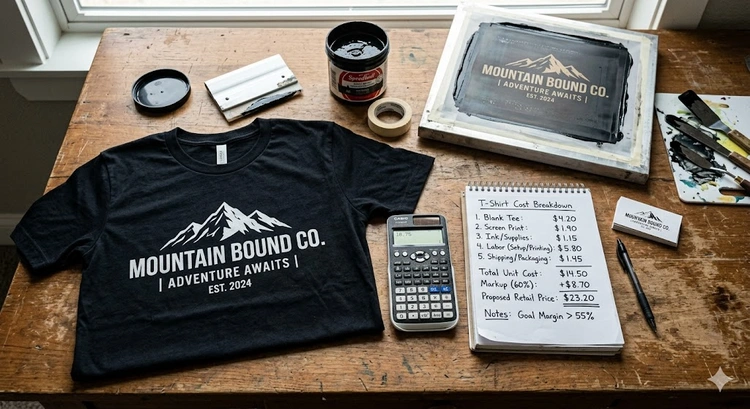 Gildan vs Next Level t-shirt blanks compared side by side on a flat lay surface