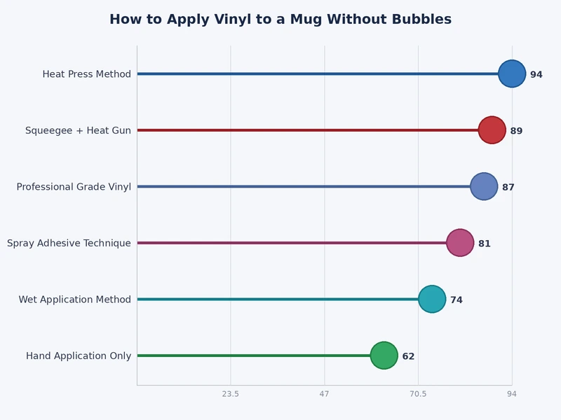 chart comparing vinyl types for mug application by durability and ease of use