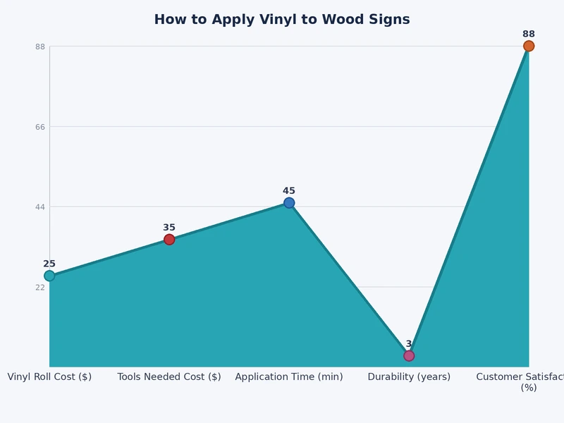 chart comparing vinyl adhesion success rates on MDF, pine, plywood, and barn wood by prep method