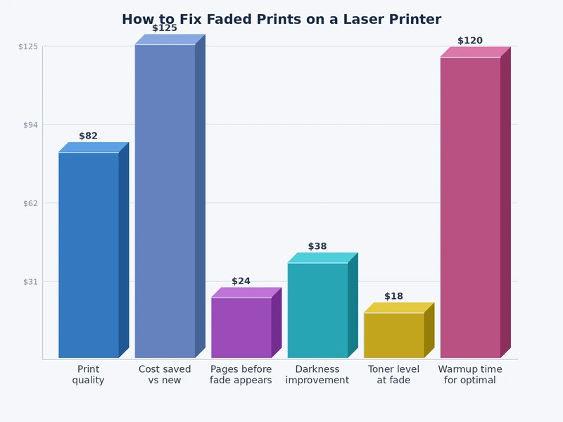 bar chart showing relative frequency of causes behind faded laser printer output