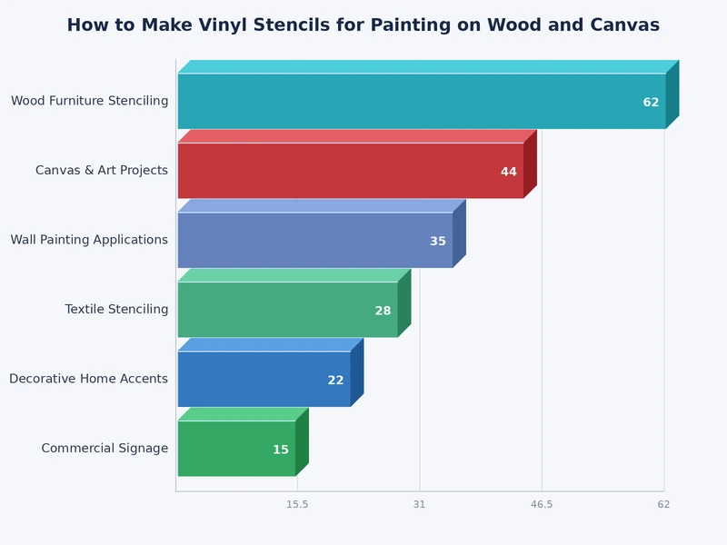 chart comparing vinyl stencil success rates across different surface types