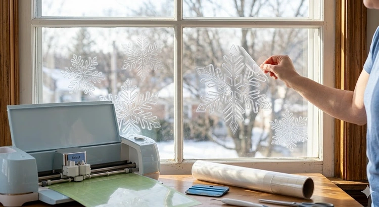 How to make vinyl window clings at home using a cutting machine and static cling film