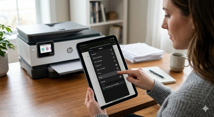 how to print from an iPad wirelessly using AirPrint on a home printer