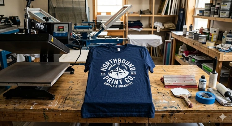 white ink printing on dark t-shirts showing opaque vibrant results on black fabric