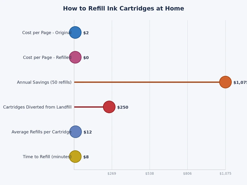 cost comparison chart showing OEM cartridge price vs refill kit cost per fill across common inkjet cartridge types