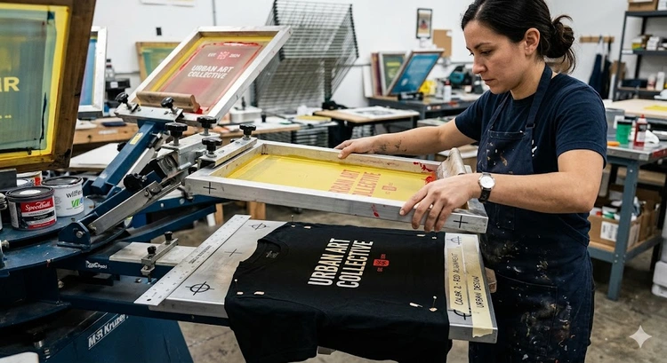 how to register screens for screen printing with crosshair alignment marks on multi-color press