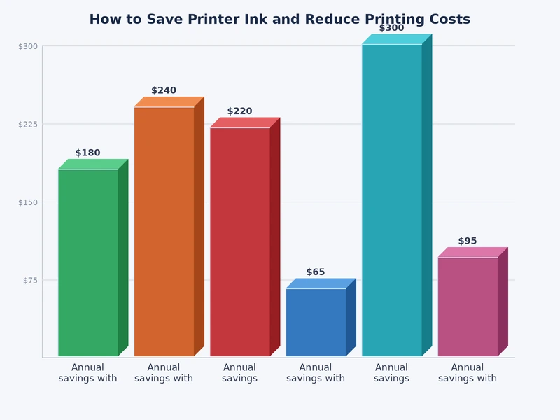 bar chart comparing ink consumption across draft, normal, and high print quality modes