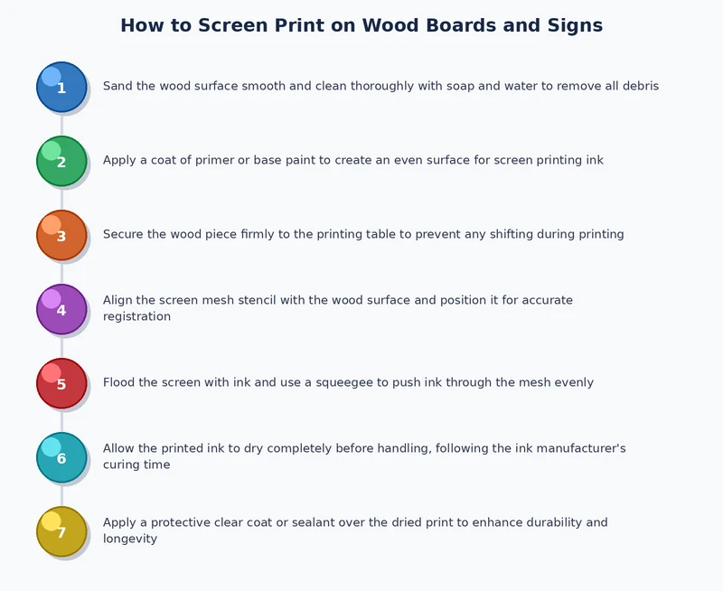 screen printing on wood process showing registration jig, multi-color alignment, and sealed board surface