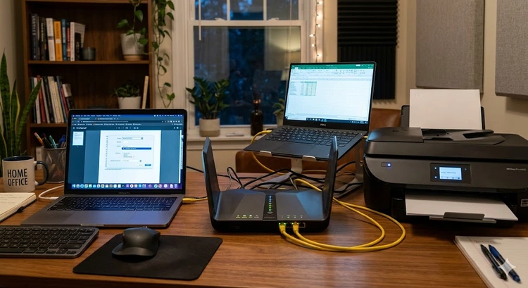 how to share a printer on a home network with multiple devices connected