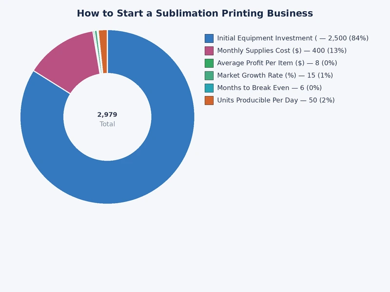 startup cost breakdown chart for a sublimation printing business showing budget and mid-tier equipment investment