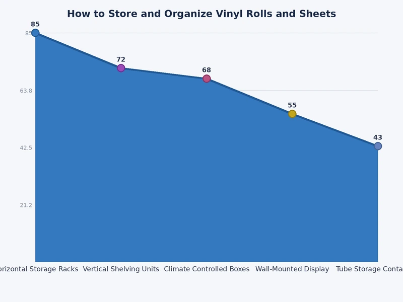 comparison chart showing vinyl storage methods ranked by cost, space efficiency, and material protection