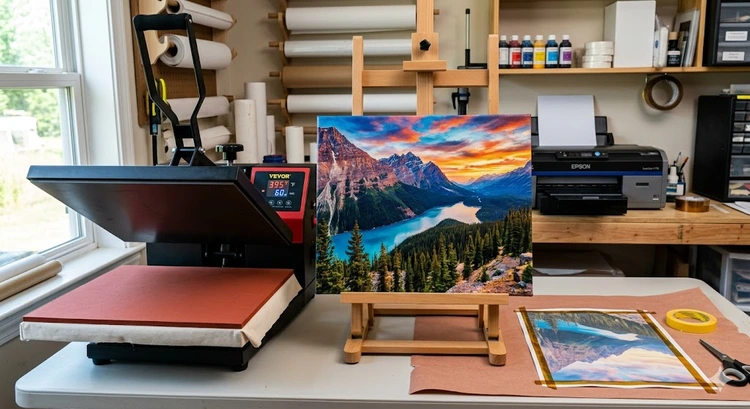 how to sublimate on canvas — vibrant color transfer on pre-coated polyester canvas blank