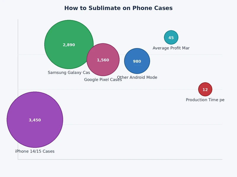 Chart comparing sublimation, UV printing, and vinyl phone case methods across durability, color accuracy, and substrate range