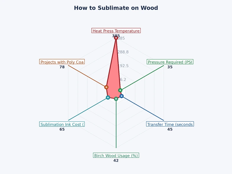 Comparison chart of wood sublimation methods by cost, prep time, and color vibrancy