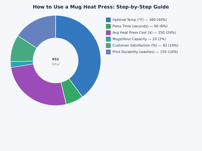 mug heat press settings chart showing recommended temperature, time, and pressure for different mug types