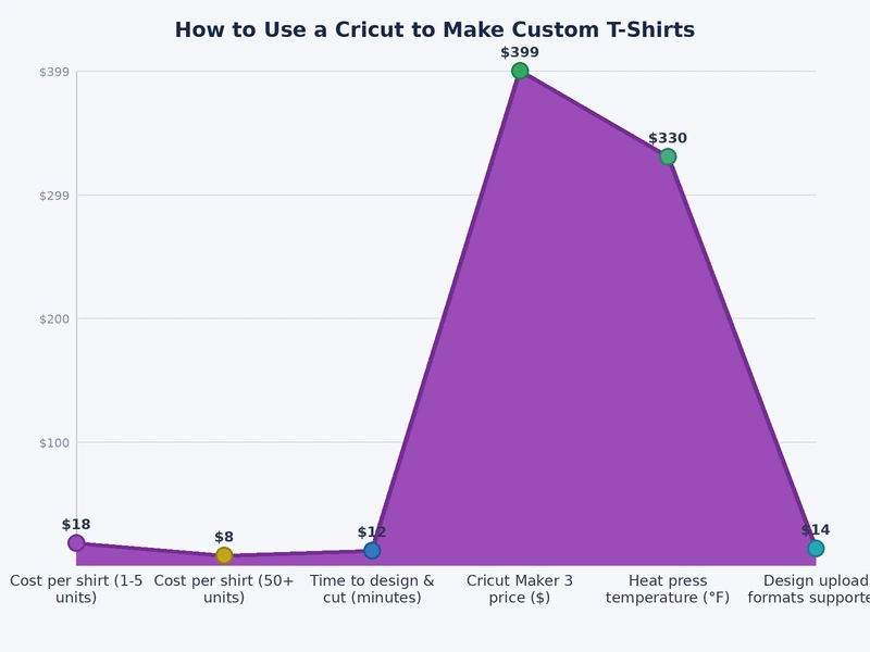 chart comparing cricut t-shirt printing methods by cost complexity and run size