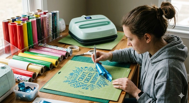 How to use heat transfer vinyl on t-shirts — weeding and pressing a custom HTV design at home