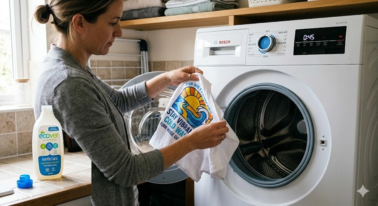 how to wash printed t-shirts without fading — proper inside-out technique and cold water settings