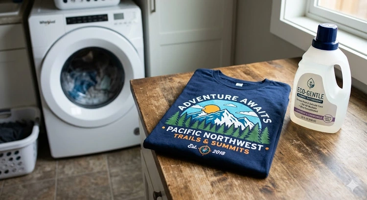 how to wash screen printed t-shirts — turning shirt inside-out before cold water wash