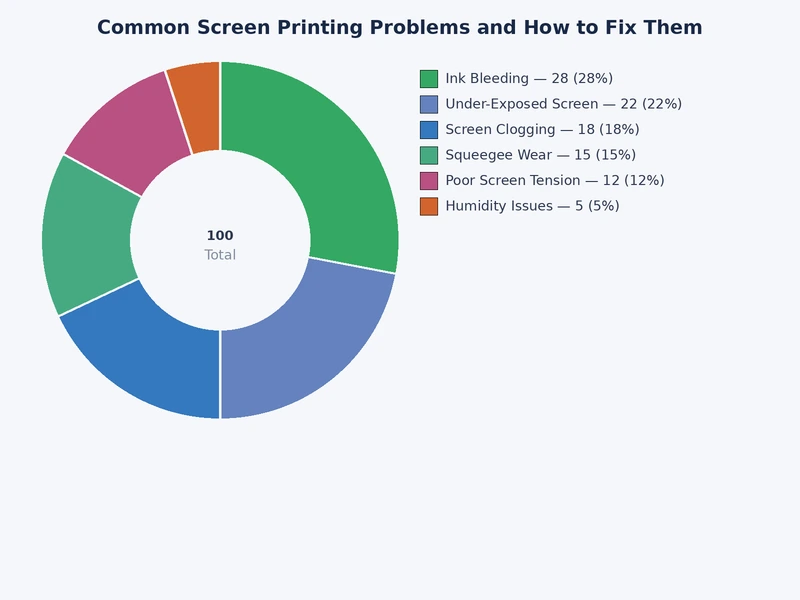 Chart comparing frequency of common screen printing defects by root cause