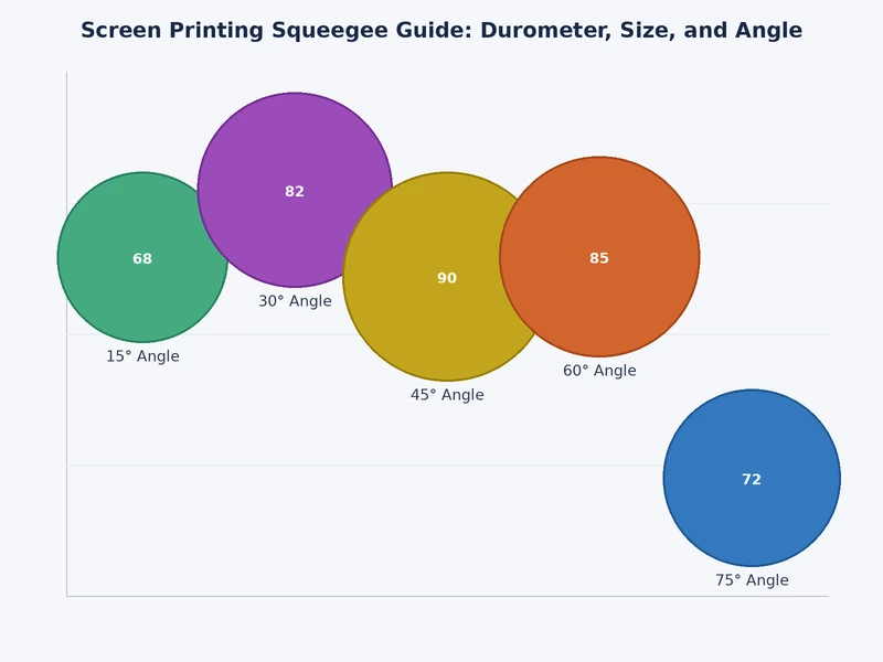Chart comparing screen printing squeegee durometer ratings against substrate types and ink viscosity