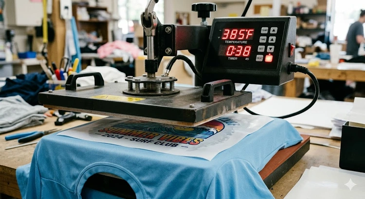 sublimation heat press time and temperature settings reference chart for polyester fabric ceramic mugs and aluminum panels