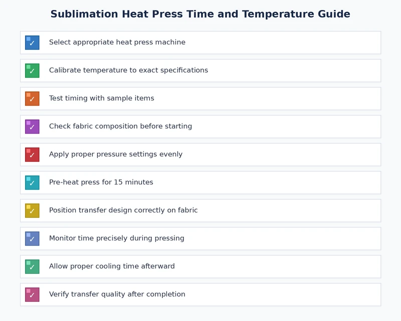 sublimation heat press maintenance checklist covering platen cleaning temperature calibration and pressure verification steps