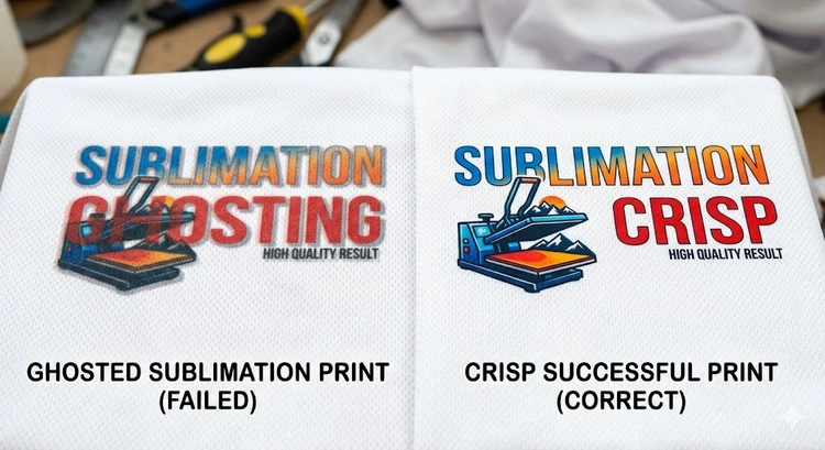 sublimation troubleshooting guide showing ghosting blurry prints and faded colors — sublimation printing problems and solutions