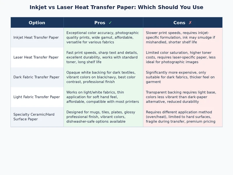 heat transfer paper inkjet vs laser printed samples showing color and edge quality differences