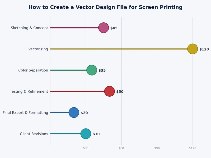 chart comparing vector file formats for screen printing by compatibility, editability, and shop acceptance rate