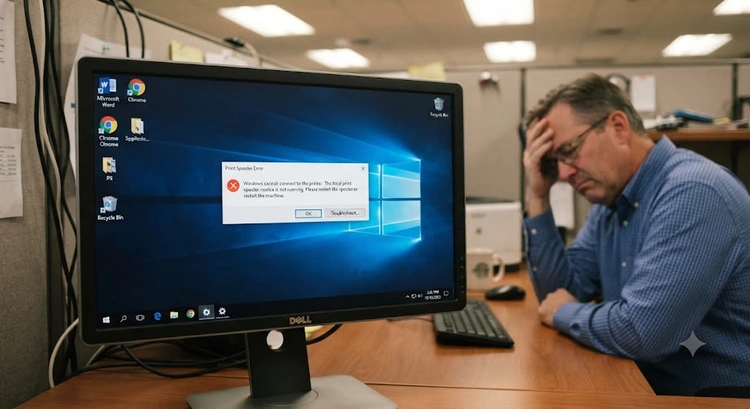 Fix print spooler error Windows — Services panel showing Print Spooler service status