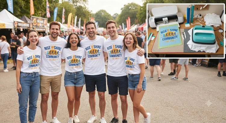 How to make matching t-shirts for a group using a heat press and vinyl cutter at home