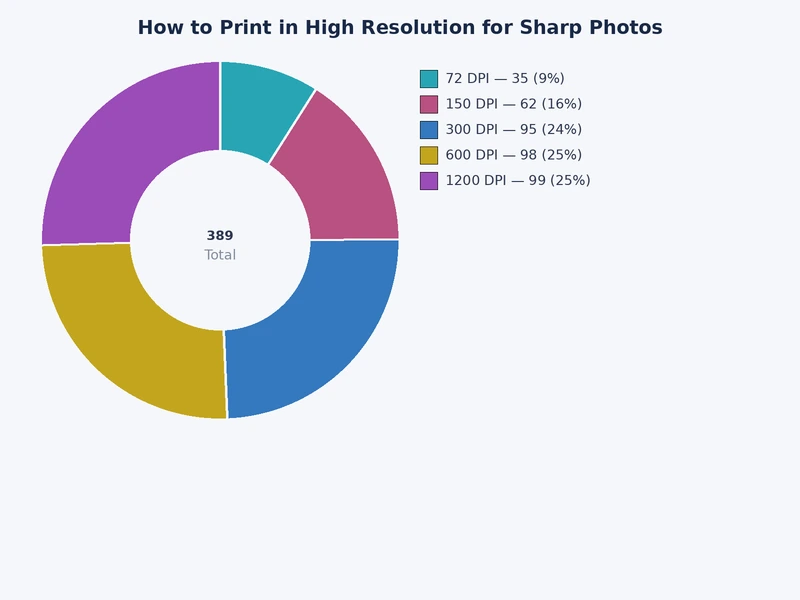 bar chart comparing recommended DPI values for different print types from photos to banners