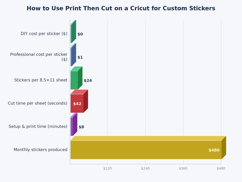 Bar chart comparing Print Then Cut material durability ratings across five common substrate types