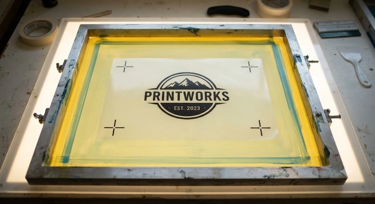 Screen printing registration marks on transparency film for multi-color alignment