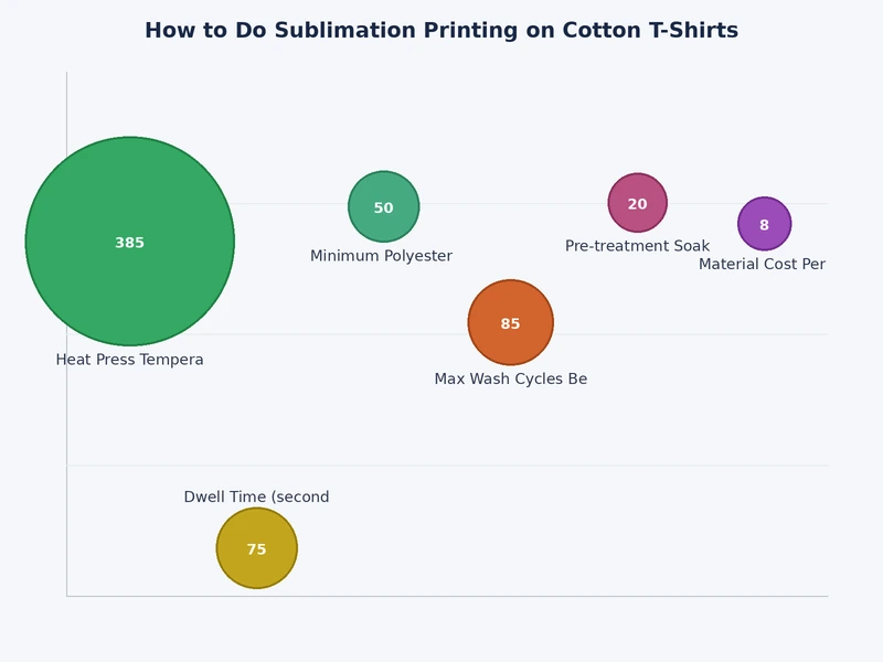 chart comparing sublimation print vibrancy and durability across polyester content percentages in cotton fabric blends