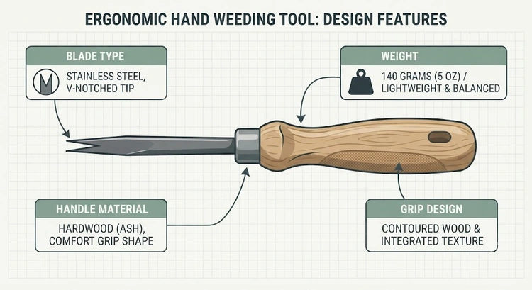 vinyl weeding tool types infographic comparing hook, pin weeder, spatula, and lighted weeder with their best use cases
