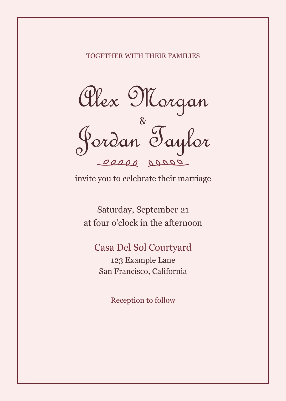 Printable modern vintage Amor wedding invitation