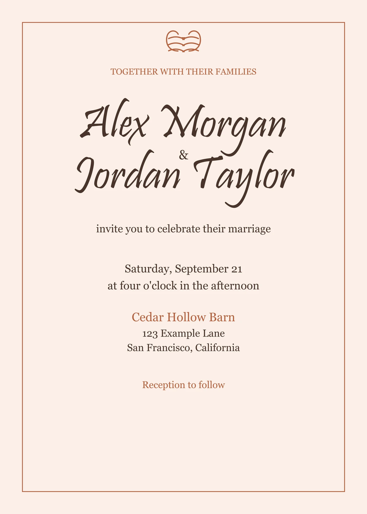 Printable modern vintage Holding Hands wedding invitation