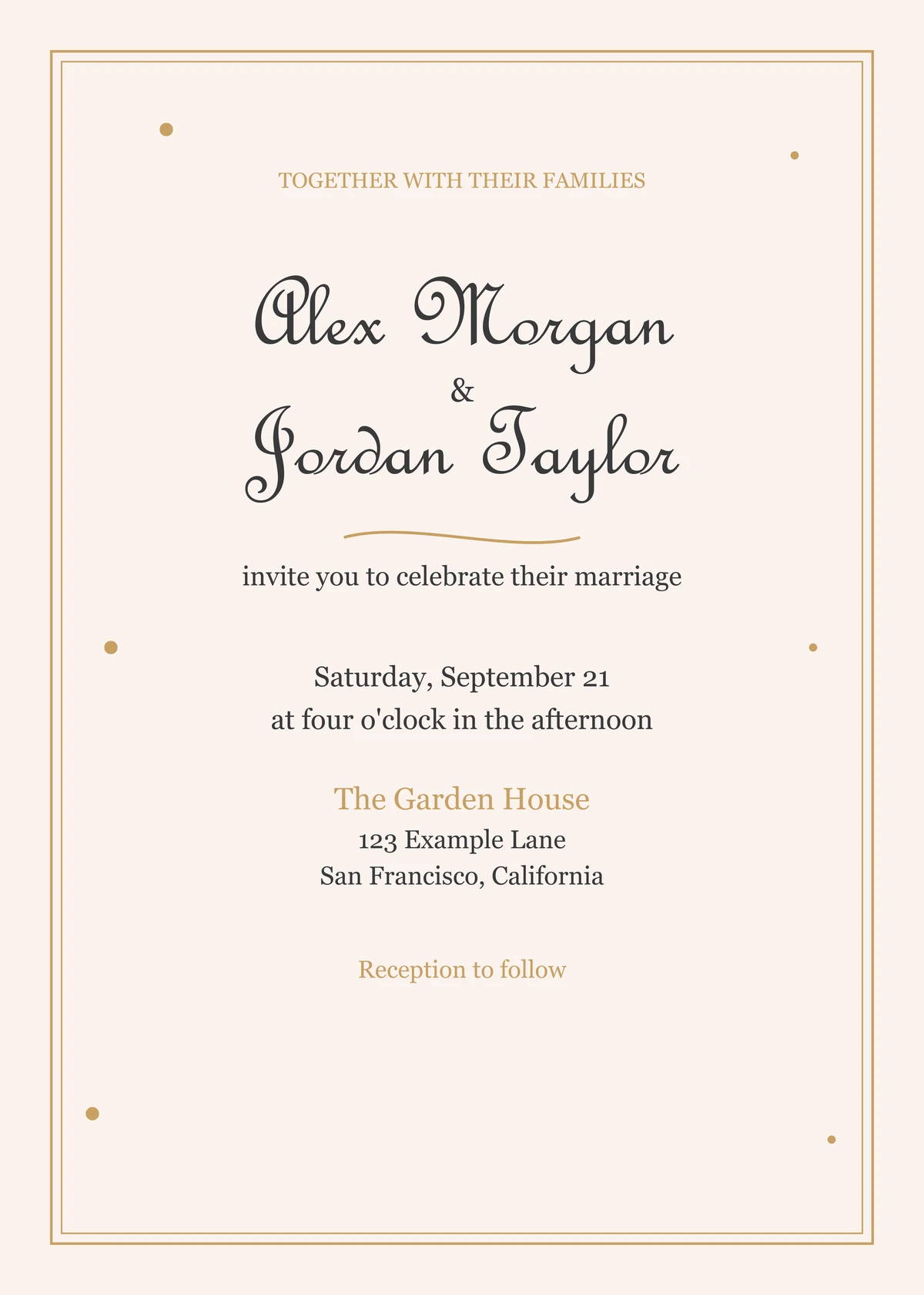 Printable modern vintage Little Details wedding invitation